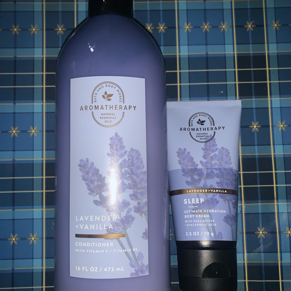 Bath & Body Works Aromatherapy Lavender Vanilla Conditioner 16 floz & Body Cream